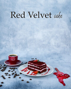 Red Velvet cake in Sharjah best cafe in sharjah